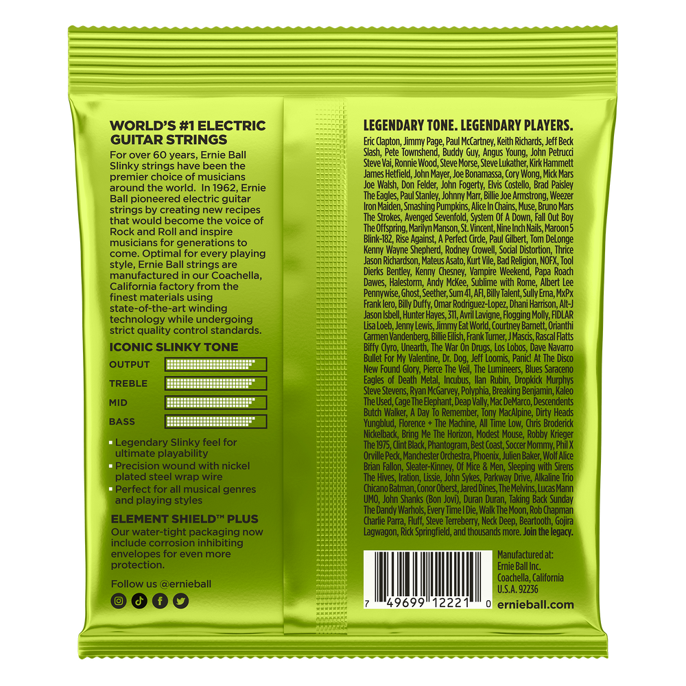 Ernie Ball Regular Slinky 10-Pack Nickel Wound Electric Guitar Strings - Regular Light — back view