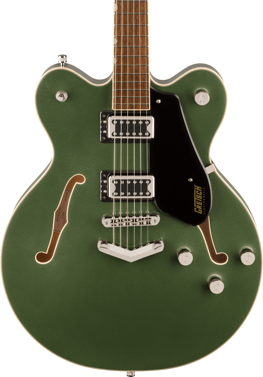 Gretsch G5622 Electromatic Center Block Double-Cut with V-Stoptail Electric Guitar - Olive Metallic — Three quarter front 1