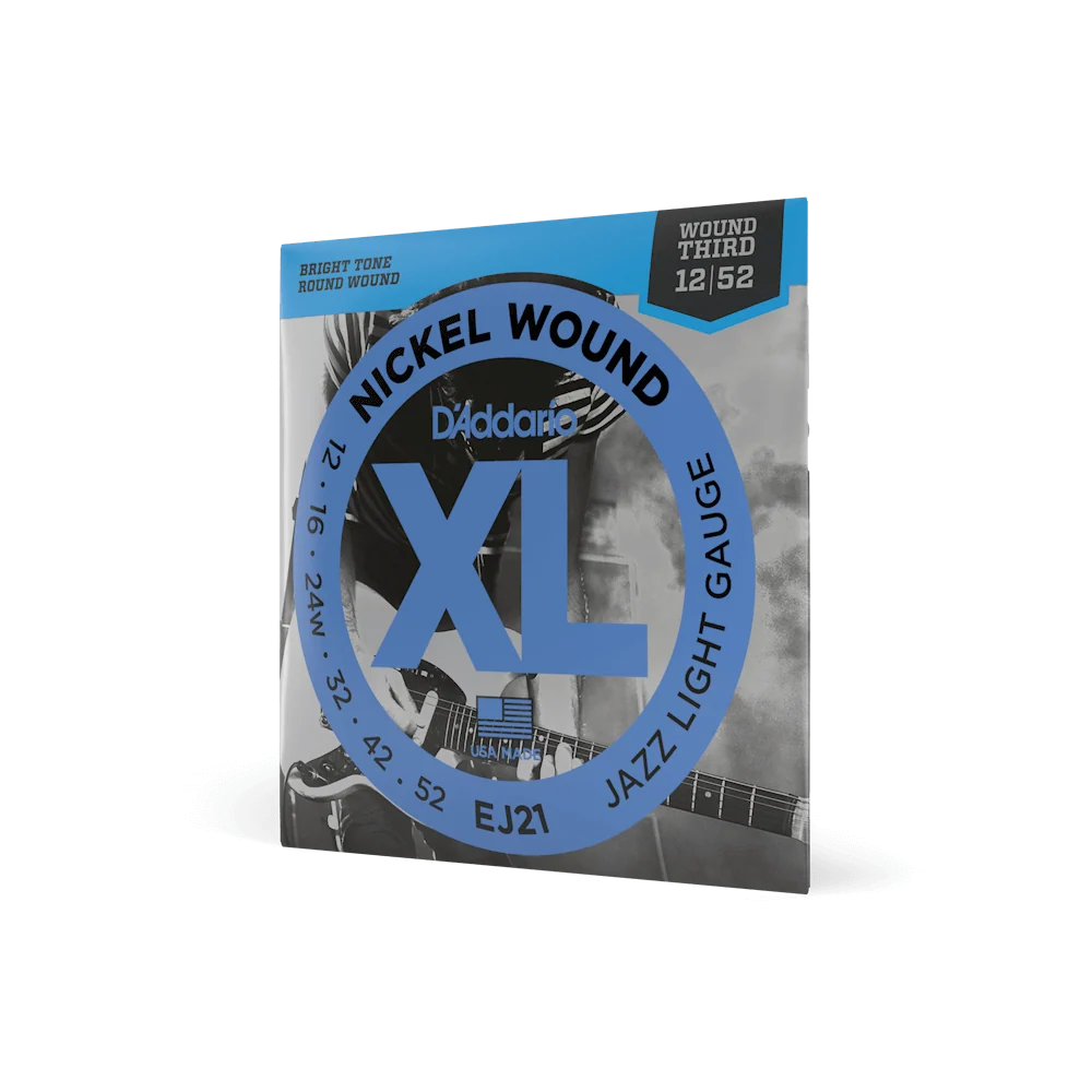 D'Addario EJ21 Jazz Electric Guitar Strings - Light — front angle