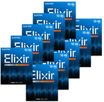Elixir 12052 Nanoweb 10-Pack Electric Guitar Strings - Light — front angle