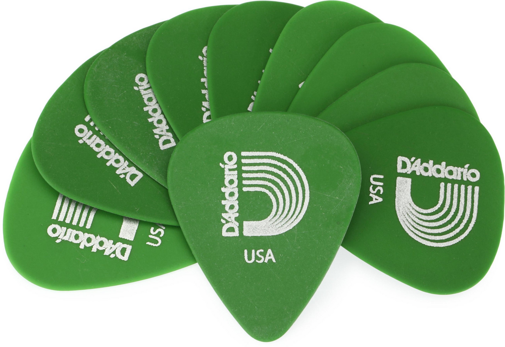 D'Addario 10 Pack Duralin Guitar Picks - Medium — Front 1