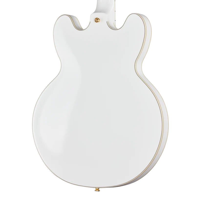 Epiphone Alex Lifeson 1976 ES-355 Reissue Electric Guitar - Alpine White — three-quarter back view