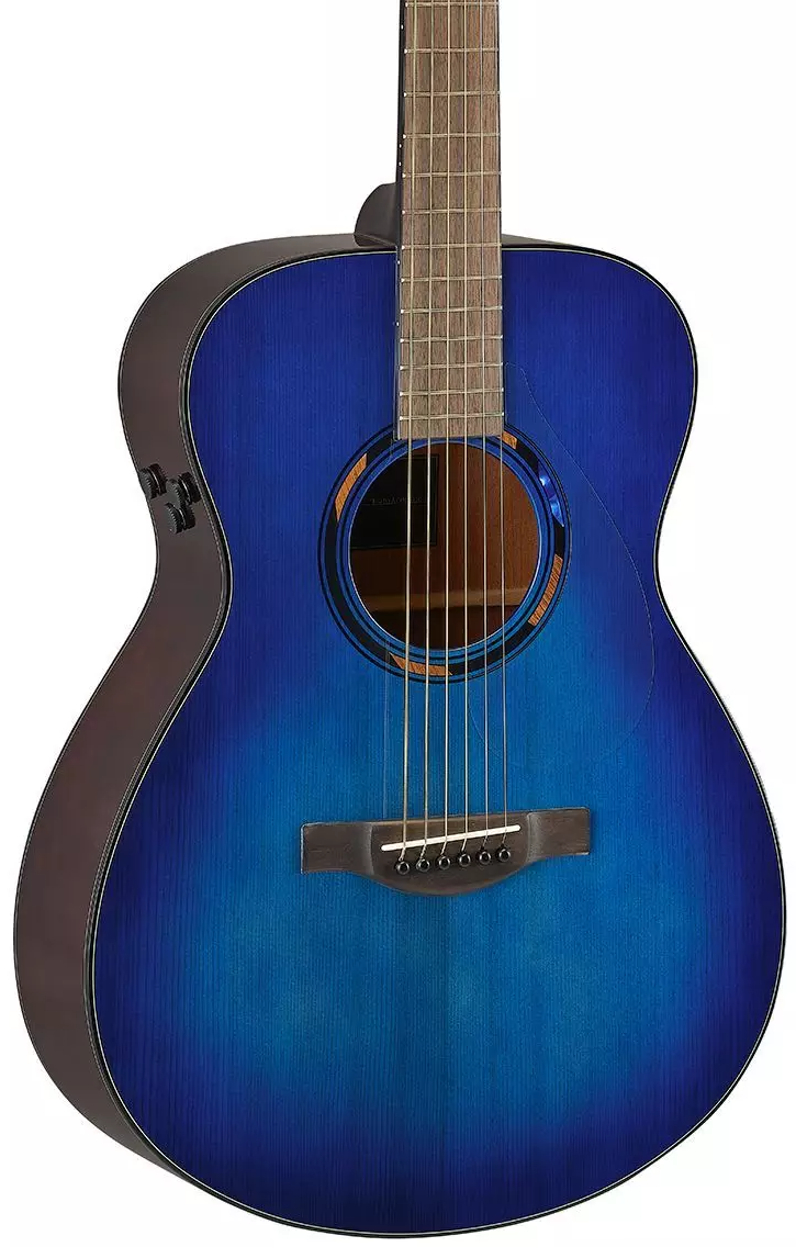 Yamaha TAS1E TransAcoustic Concert Acoustic Electric Guitar - Ultra Marine — three-quarter front view