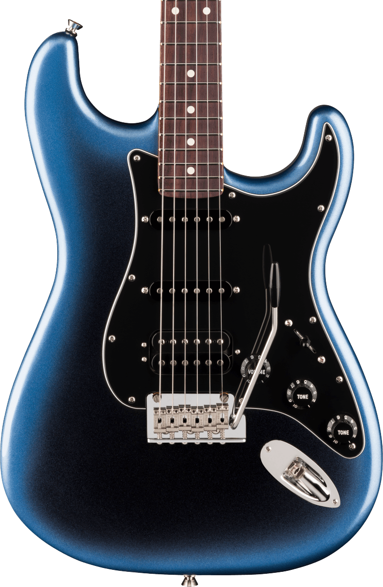 Fender American Professional Stratocaster HSS Electric Guitar - Dark Night — Three quarter front 1