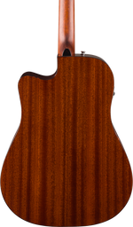 Fender California Deluxe Redondo Acoustic Electric Cutaway Guitar - Sherwood Green — three-quarter back view