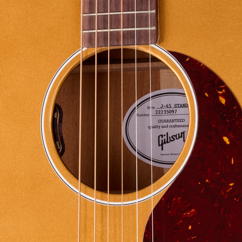 Gibson J-45 Standand Acoustic Electric Guitar - Gold Top — Detail 1