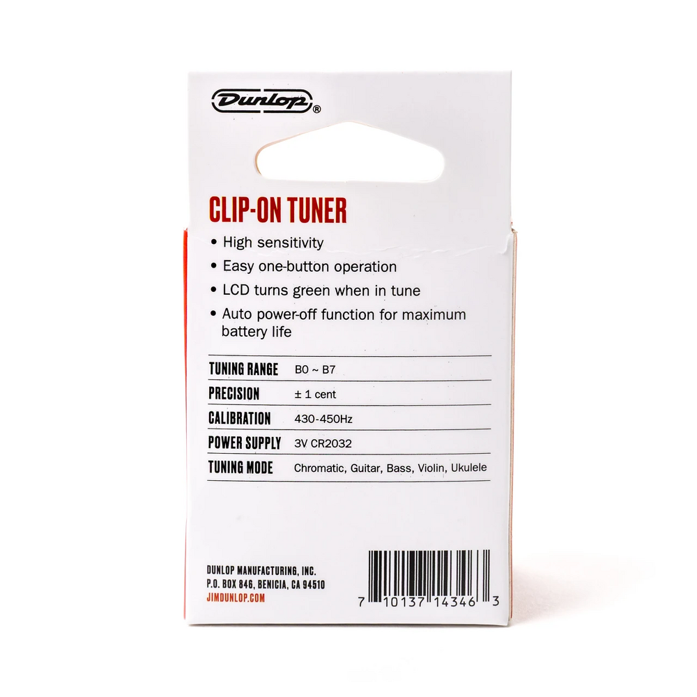 Dunlop DTC4 Clip-On Tuner — Packaging 2