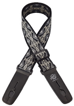 Lock-It Straps Retro Vintage Series Jacquard Guitar Strap with Locking Ends - Carbon Canyon