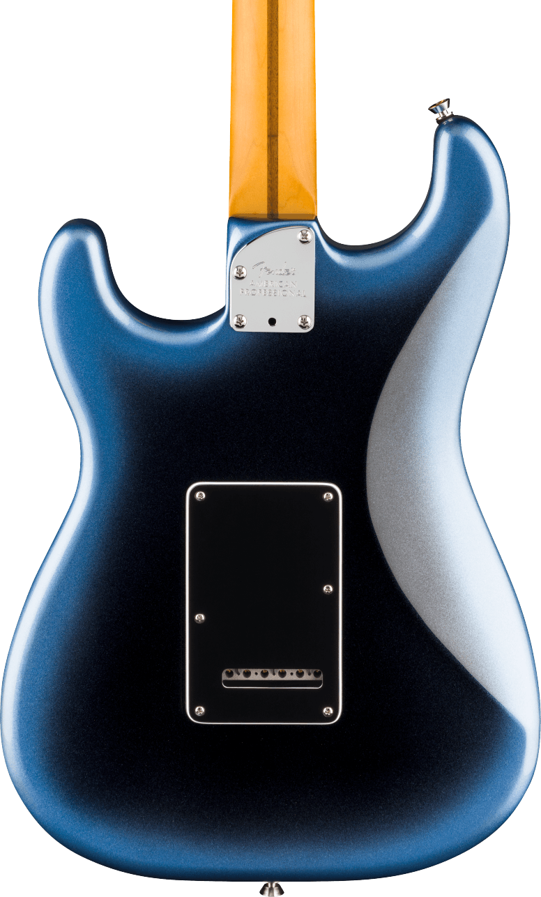 Fender American Professional Stratocaster Electric Guitar - Dark Night — three-quarter back view