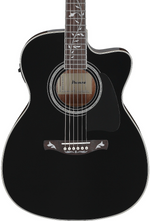 Ibanez AC391CEBKH Artwood Series Acoustic Electric Guitar - Black High Gloss — three-quarter front view