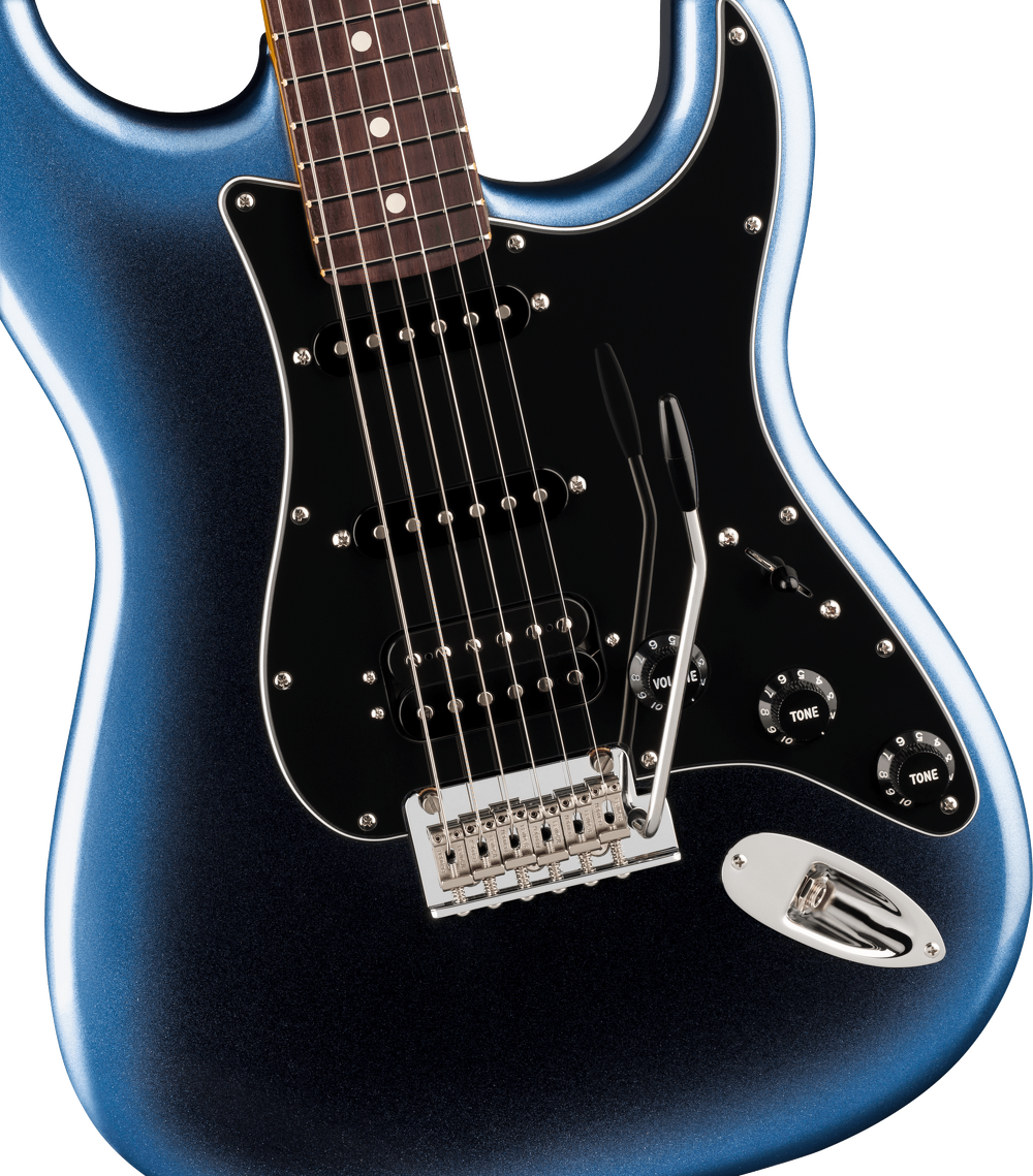 Fender American Professional Stratocaster HSS Electric Guitar - Dark Night — Three quarter front 3