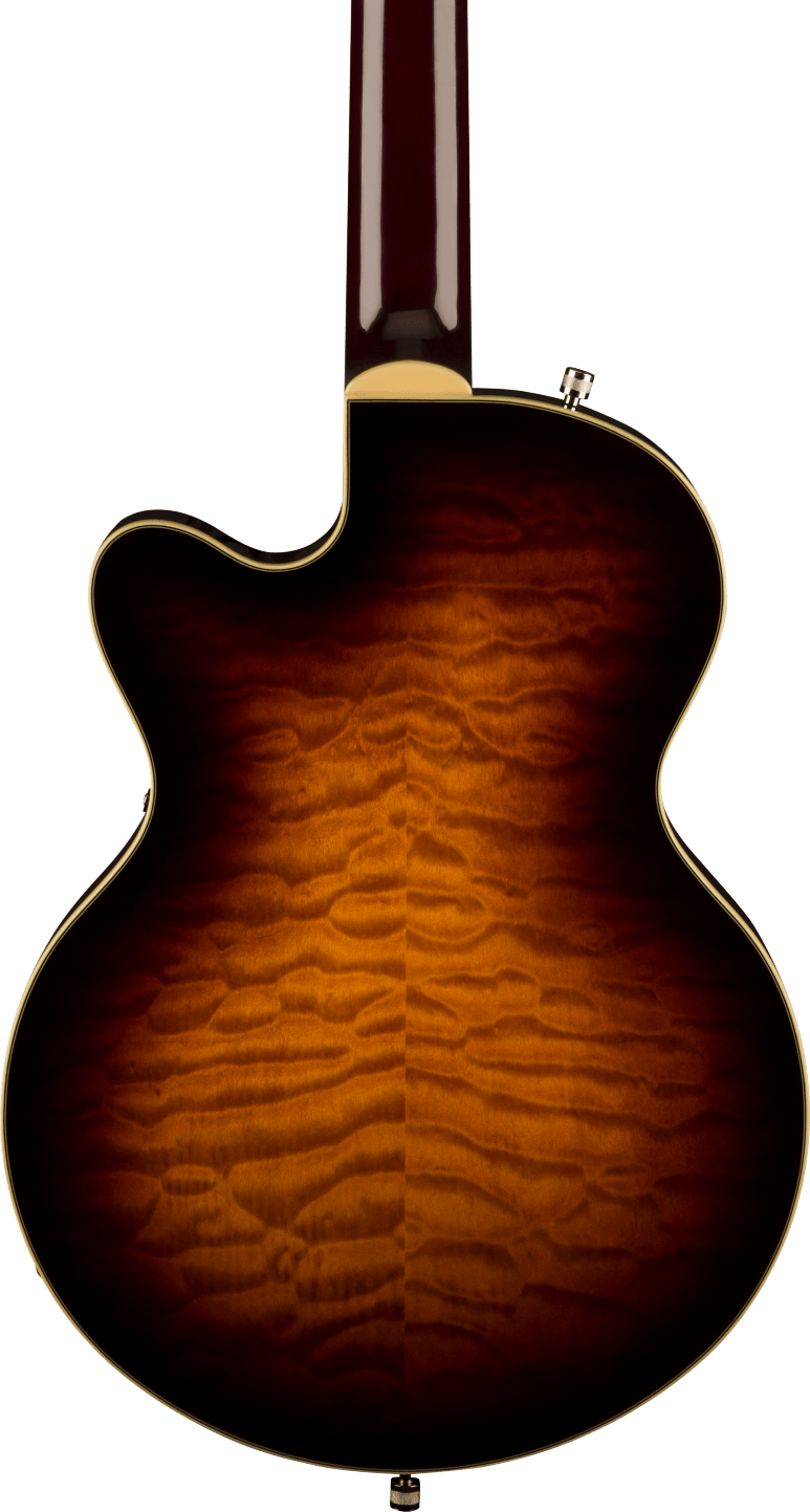 Gretsch G5655T-QM Electromatic Center Block Jr. Quilt Semi-Hollowbody Electric Guitar - Sweet Tea — three-quarter back view