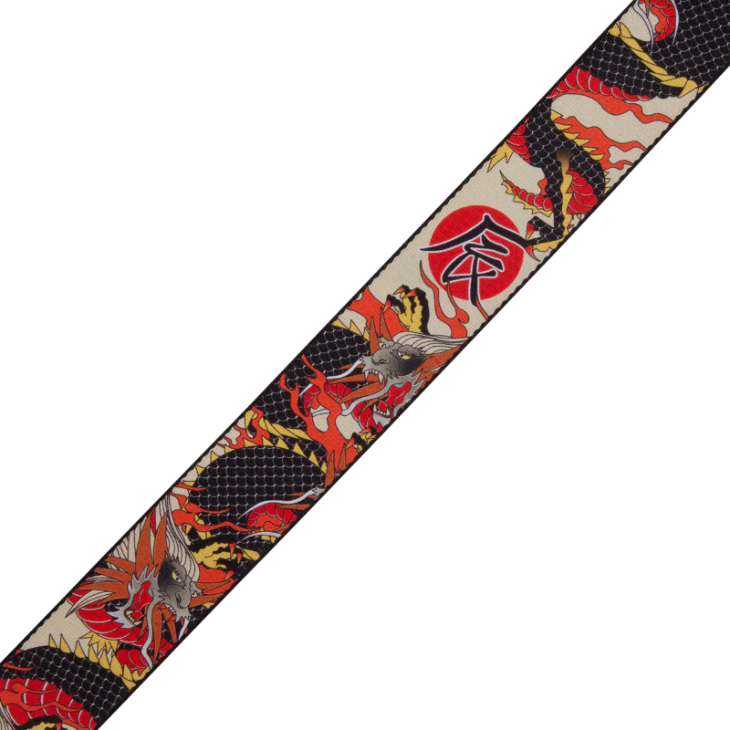 Levys MPD2-123 Polyester Guitar Strap - Traditional Red Dragon 2