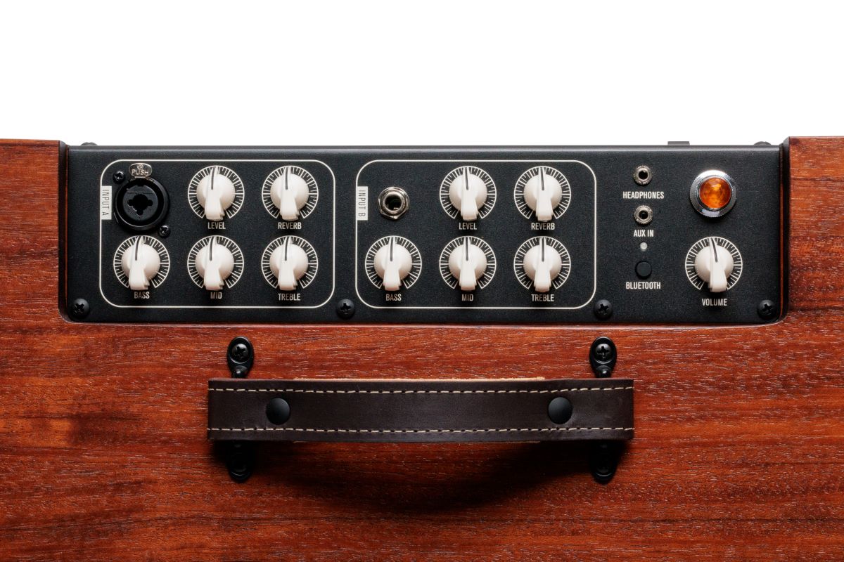 Taylor Circa74 Mahogany Acoustic and Vocal Amplifier front view showing control panel