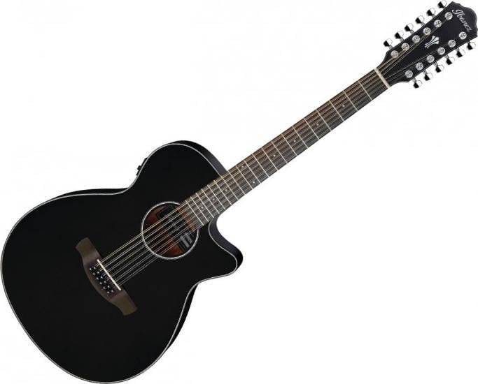 Ibanez AEG5012BK Acoustic-Electric 12-String Guitar (Black) No