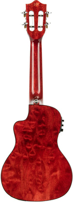 Lanikai QM-RDCEC Quilt Maple Acoustic-Electric Concert Ukulele with Soft Case (Red Stain) 2