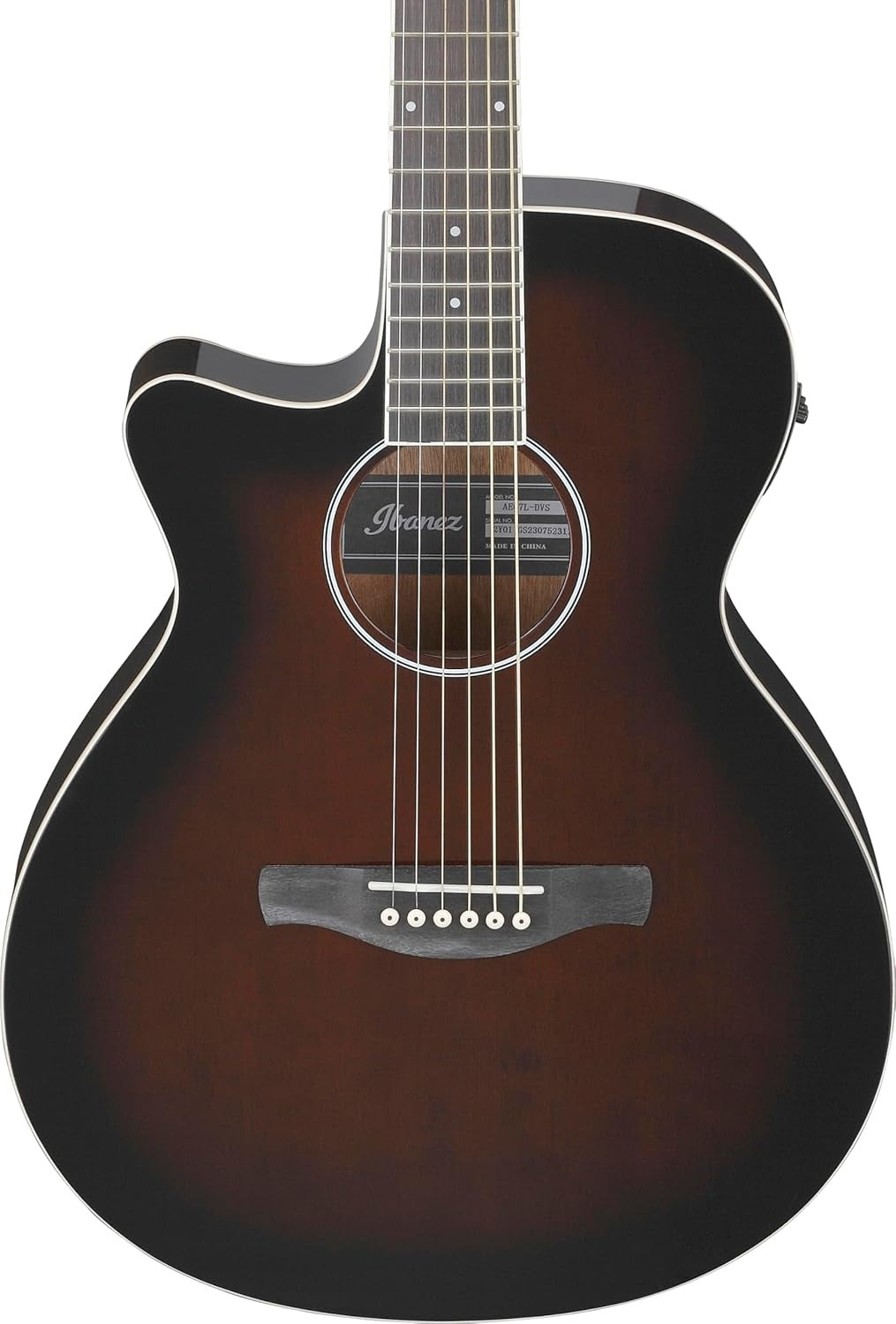 Ibanez AEG7 Left-Handed Acoustic Electric Guitar - Dark Violin Sunburst