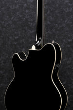 Ibanez TCY10EBK Talman Acoustic-Electric Cutaway Black, three-quarter back view