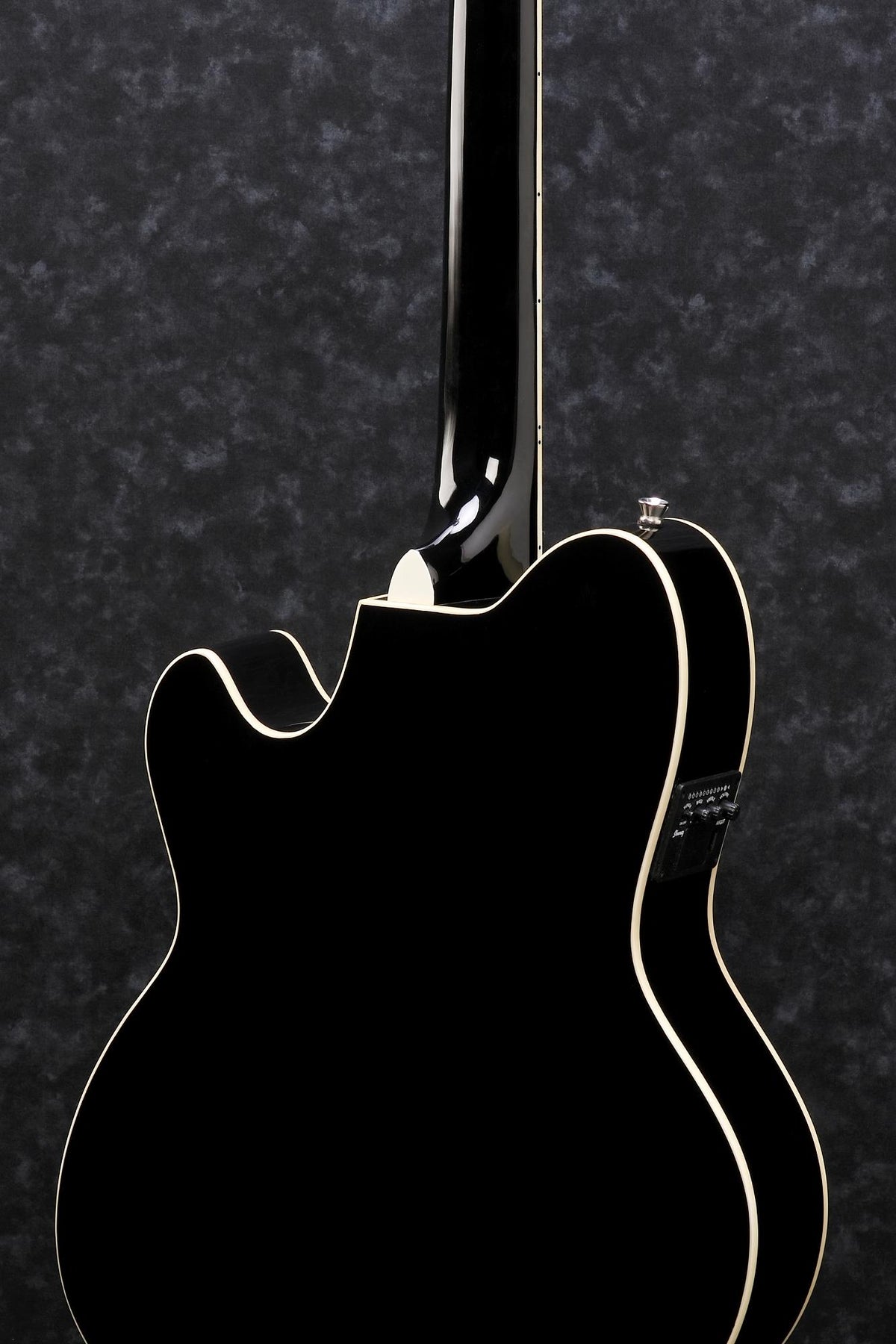 Ibanez TCY10EBK Talman Acoustic-Electric Cutaway Black, three-quarter back view