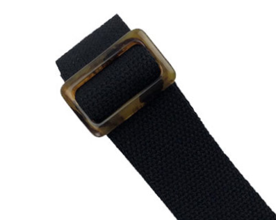 Henry Heller 2\" Wide Cotton Strap With Tortoise Color Slider - Black 2