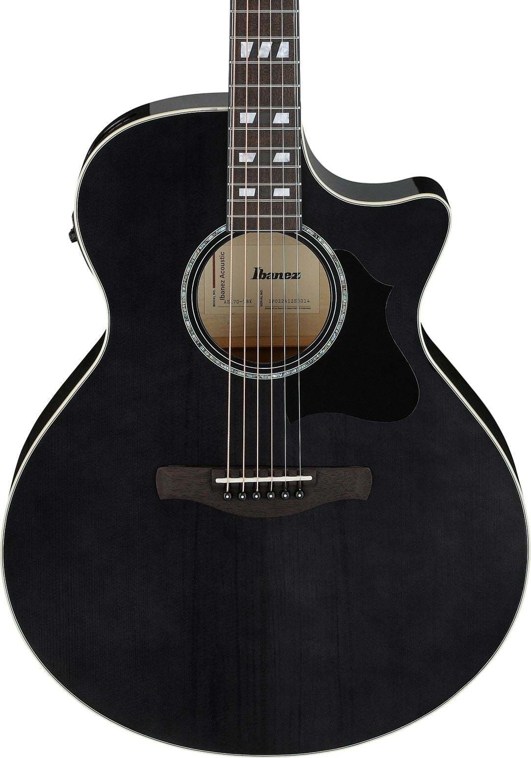 Ibanez AE170TBK Acoustic Electric Guitar - Transparent Black High Gloss