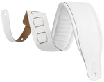 Levys M26PD 3\" Wide Top Grain Leather Guitar Strap - White