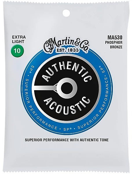Martin MA530 92/8 Phosphor Bronze Acoustic Guitar Strings -  Extra Light