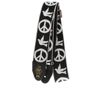 D'Andrea 2\" Ace 6 Vintage Reissue Guitar Strap - Peace & Dove Black