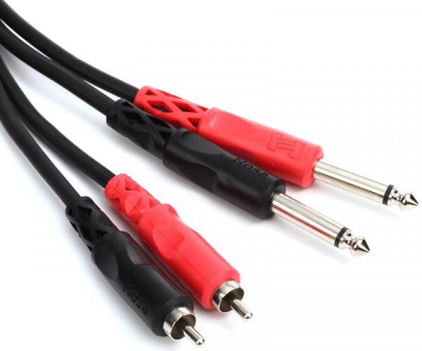 Hosa CPR202 RCA (Mono) - 1/4\" (Male Mono) Dual Tip Cable 6.6'