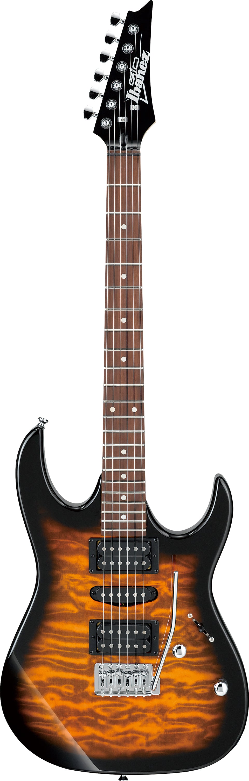 Ibanez GRX70QASB Electric Guitar with Quilt Maple Top (Sunburst) 2