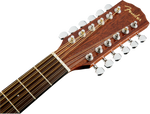 Fender CD-60SCE 12-String Acoustic-Electric Guitar headstock with tuning machines detail