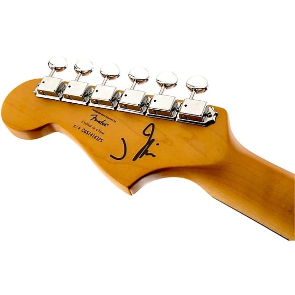 Squier J Mascis Signature Jazzmaster headstock front view with tuning pegs and wood grain detail 2