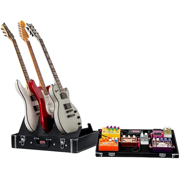 Gator Gig-Box Jr Pedal Board/Guitar Stand & Case - Black With Power Supply 7