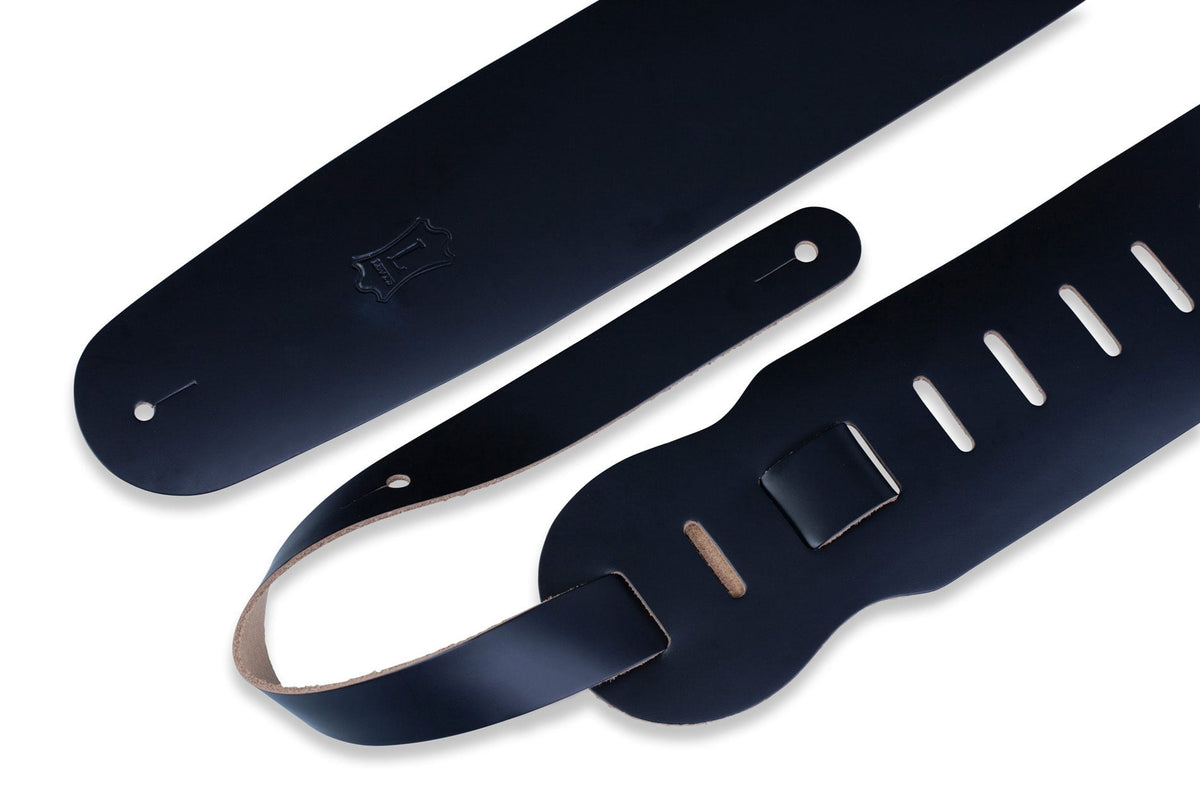 Levy's M4-BLK 3.5-Inch Leather Guitar Strap (Black) 2