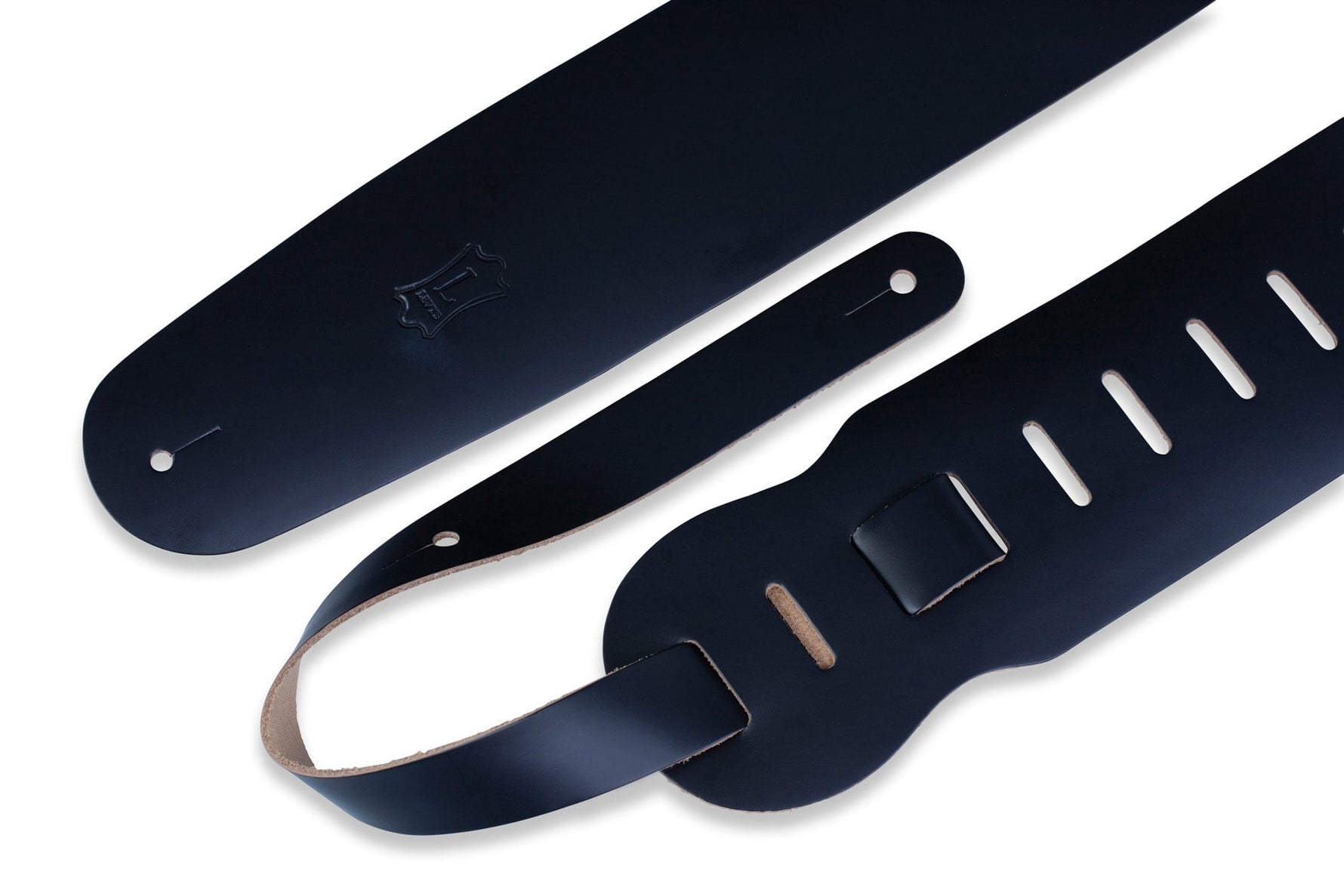 Levy's M4-BLK 3.5-Inch Leather Guitar Strap (Black) 2