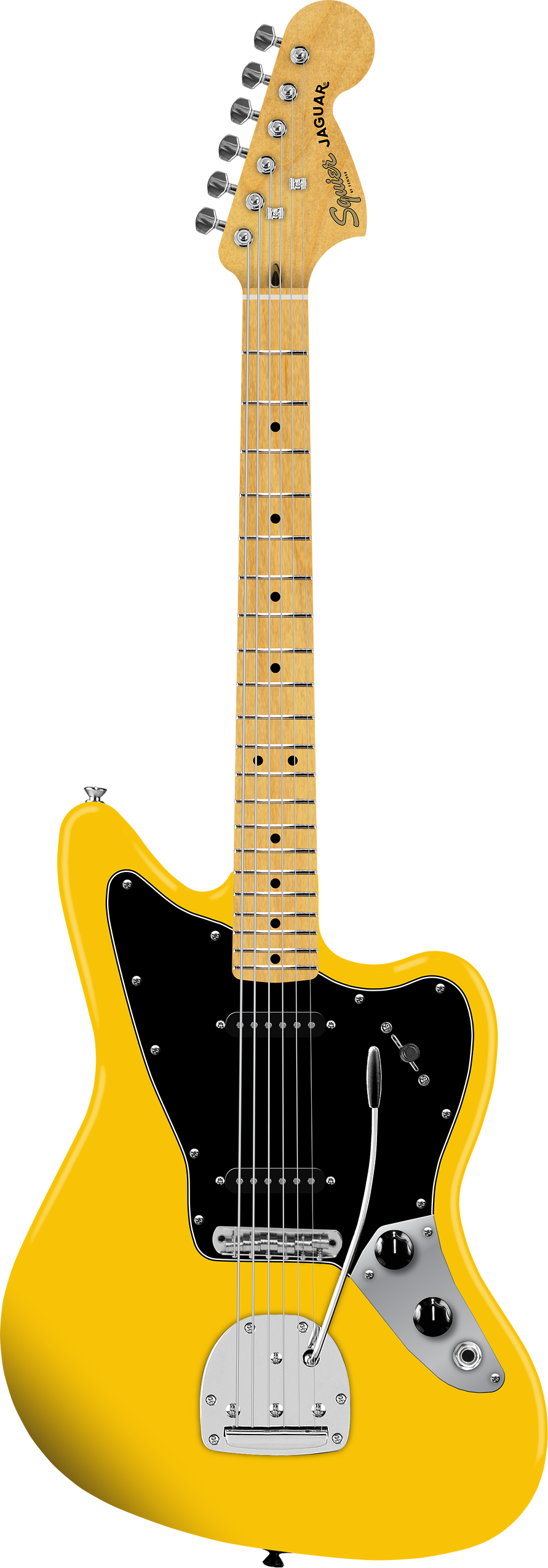Squier FSR Jaguar Electric Guitar - Graffiti Yellow 3