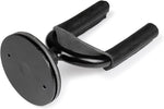 Levy LVY-FGHNGR-BKBK Forged Steel Guitar Hanger - Black Metal With Black Leather Wraps 3