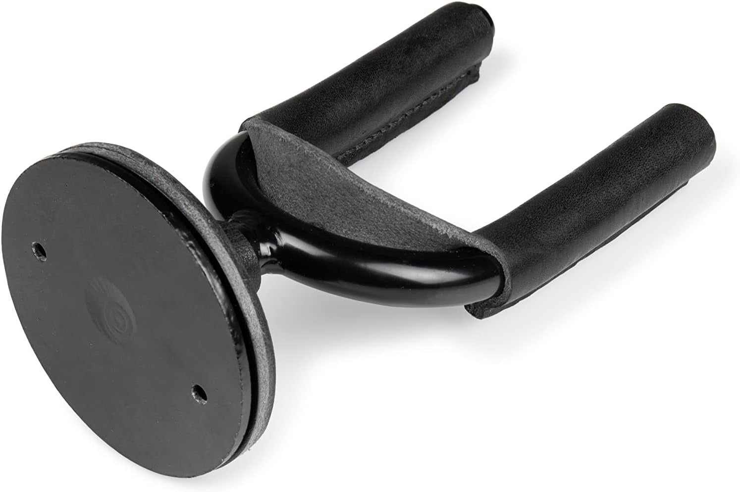 Levy LVY-FGHNGR-BKBK Forged Steel Guitar Hanger - Black Metal With Black Leather Wraps 3