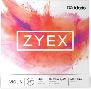 D'Addario DZ310a ZYEX Violin Strings With Aluminum 'D' - 4/4 (Medium Tension)