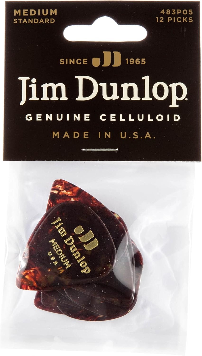 Dunlop Celluloid Tortoise Shell Pick Pack (12-Pack) - Medium 3