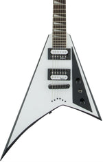 Jackson JS32T RR Rhoads HT Electric Guitar in White with Black Bevels, three-quarter front view