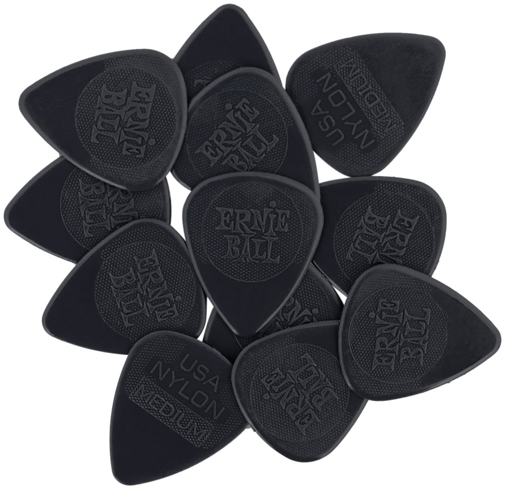 Ernie Ball .97mm Nylon Guitar Picks - Black (12 Pack) 2