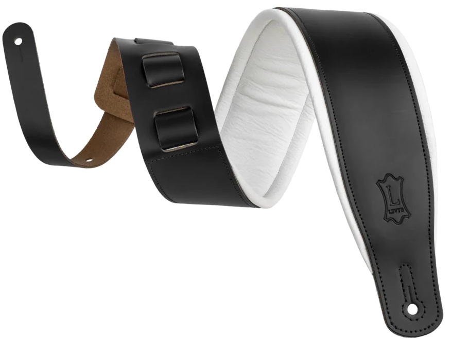 Levys M26PD 3\" Wide Top Grain Leather Guitar Strap - Tuxedo