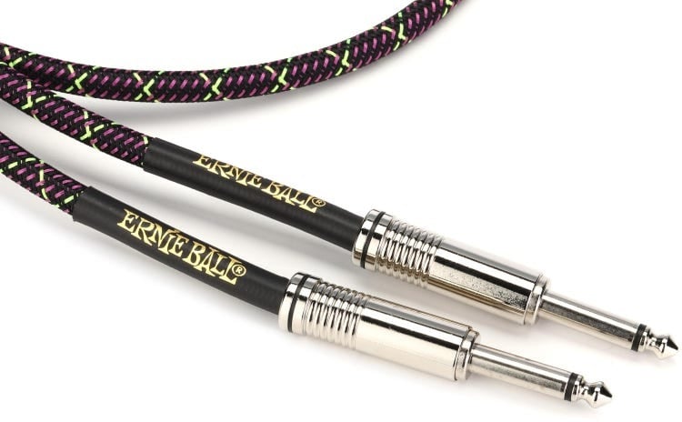 Ernie Ball 10ft Straight/Straight Braided Instrument Cable - Purple Python 3
