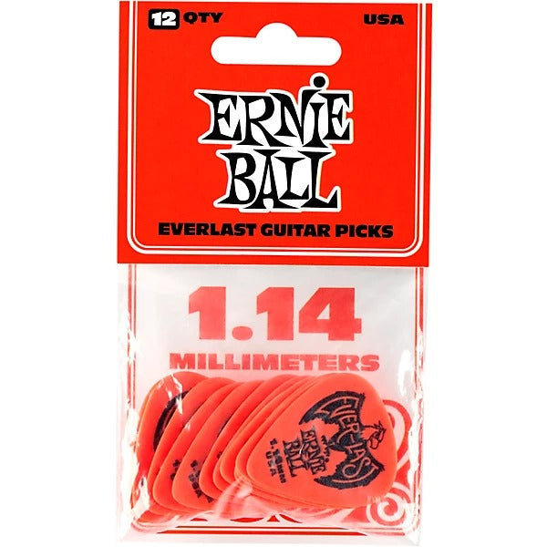 Ernie Ball 1.14mm Everlast Delrin Guitar Picks - Red (12 Pack) 3