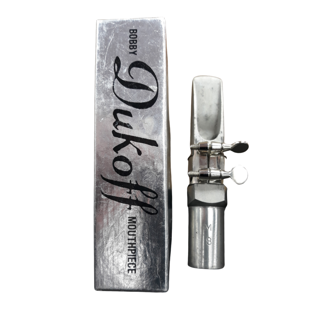 Used Bobby Dukoff Silverite Metal M8 Tenor Saxophone Mouthpiece - With Box & Ligature 3