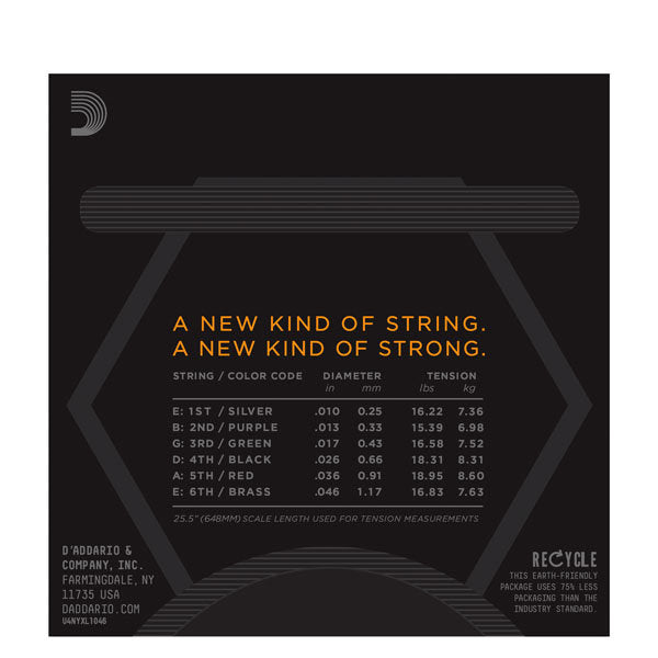 D'Addario NYXL Nickel Wound 10-46 Electric Guitar Strings - Light 3