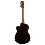 Alvarez AC70HCE Armrest Classical Acoustic Electric Guitar back view, dark finish
