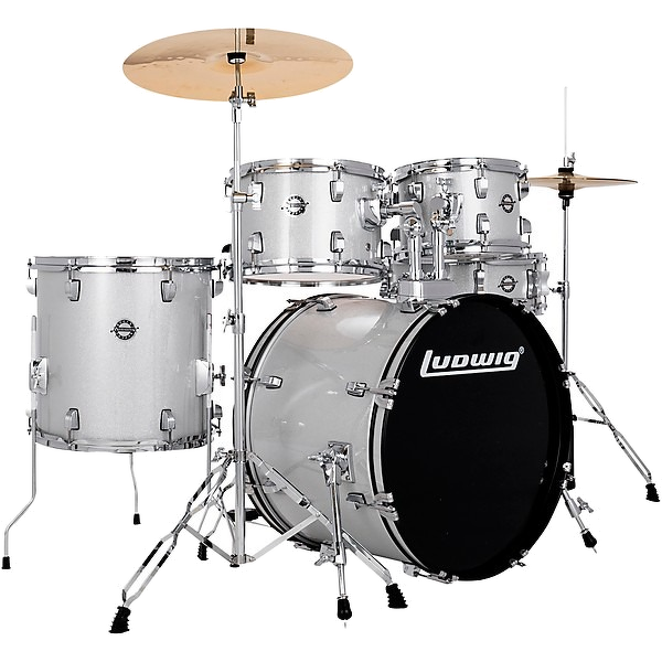 Ludwig LC19015 Accent Fuse 5-Piece Drum Kit (20\" Bass Drum) - Silver Sparkle