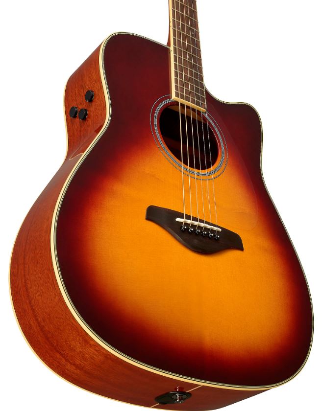 Yamaha FGC-TA TransAcoustic Dreadnought Acoustic-Electric Guitar - Brown Sunburst 3
